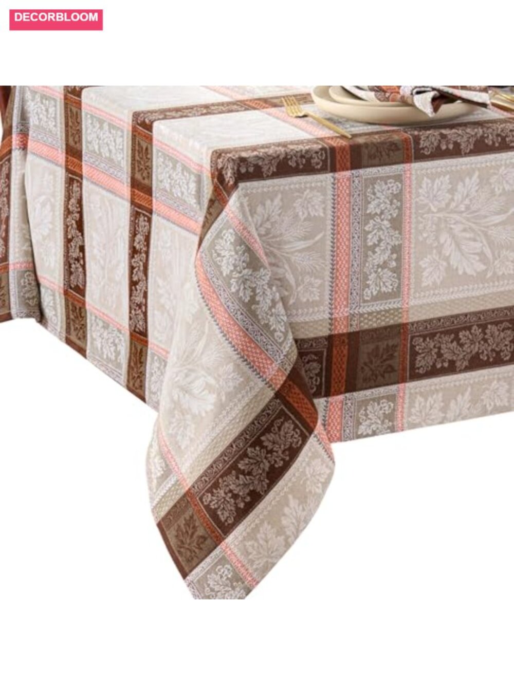 Cotton Blend Jacquard Tablecloth 60x102